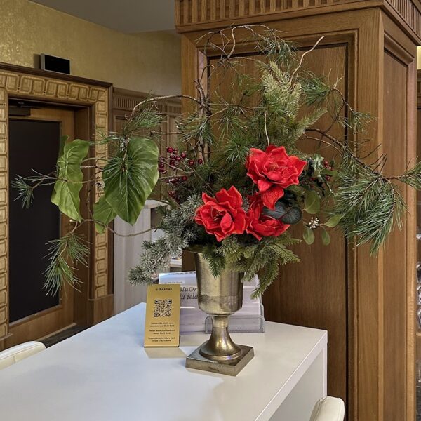 Christmas arrangement in a vase