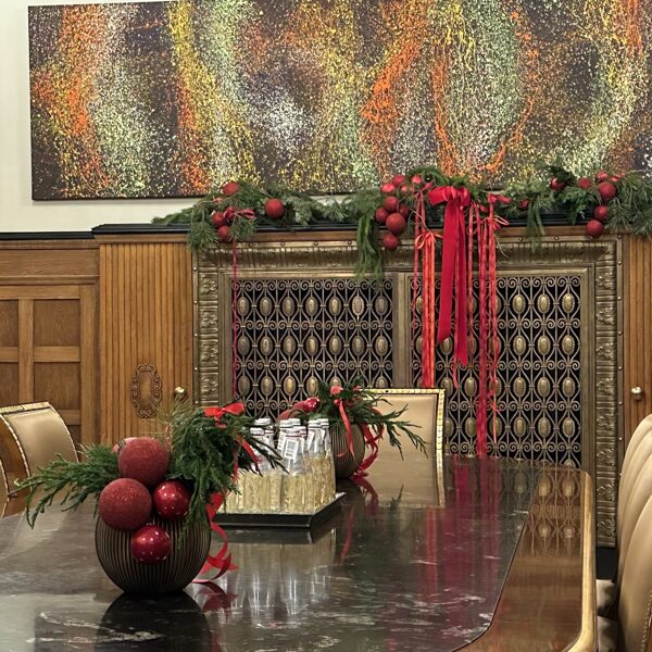 Meeting room Christmas decor